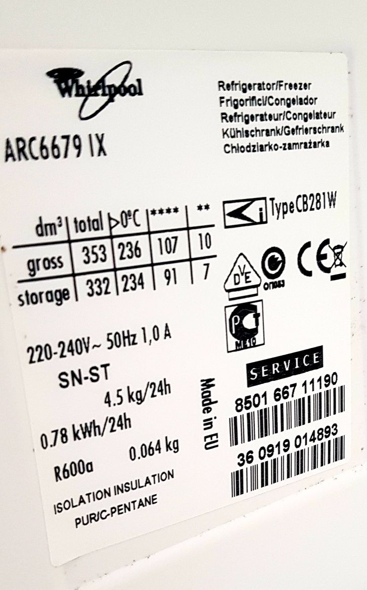 DEZMEMBREZ combina frigorifica frigider whirlpool indesit arc6679 ix