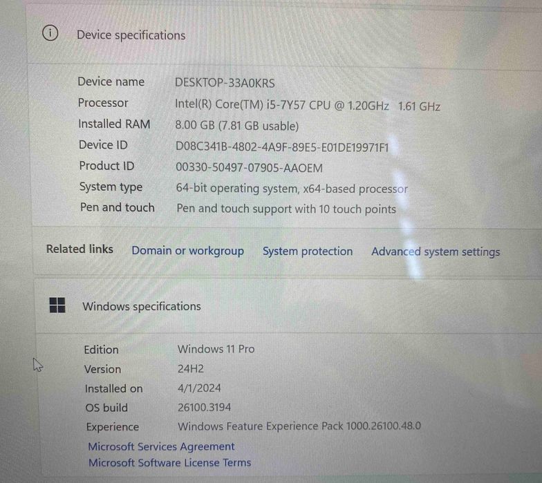 Lenovo ThinkPad X1 Tablet,8GB ,256GB SSD,12"(2160x1440),Graphics 515