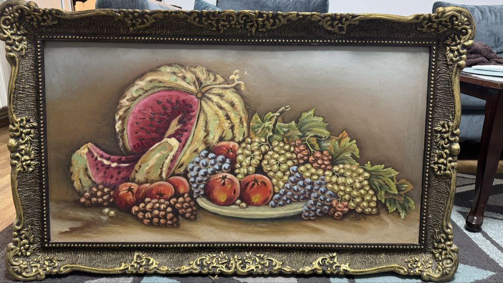 Tablou/pictura veche ulei pe placaj