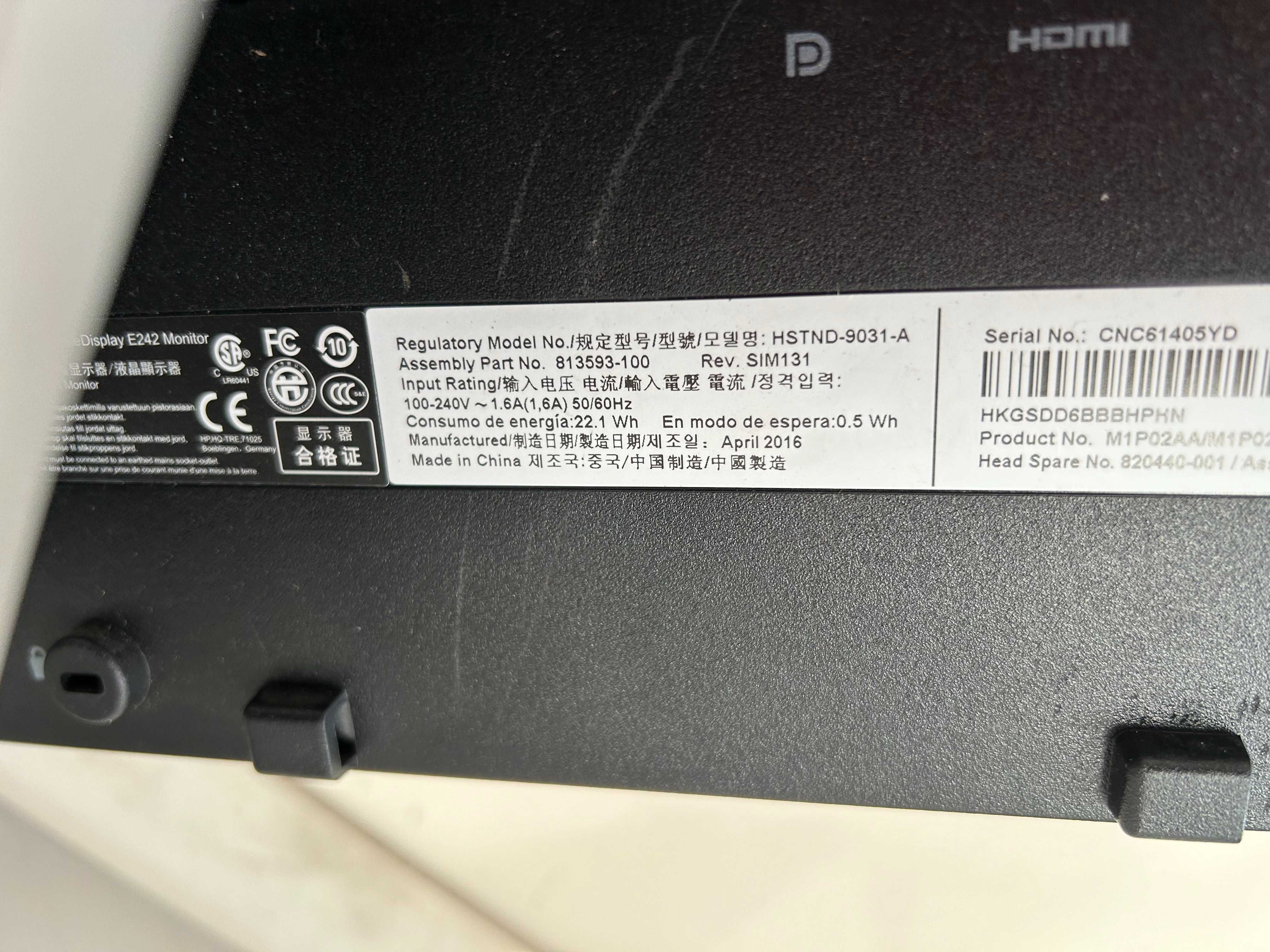 Монитор 24" HP EliteDisplay E242