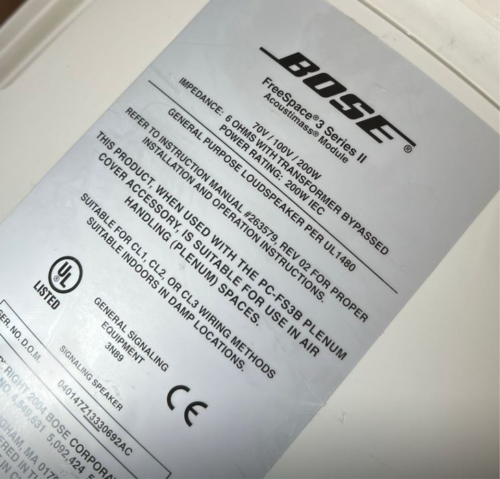 6 difuzoare tavan Bose Professional FreeSpace 3-II Flush Mt Bass-39 cm