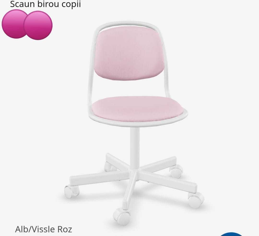 Scaun de birou roz pentru copii