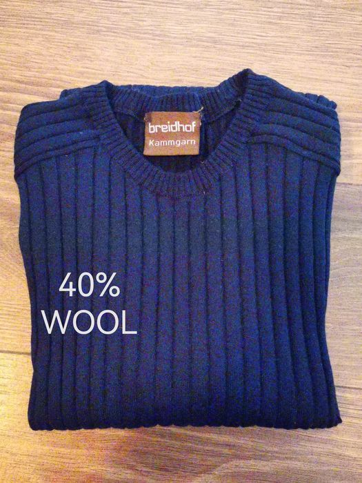 Pulover Braidhof 40% lana, marimea M, bleumarin