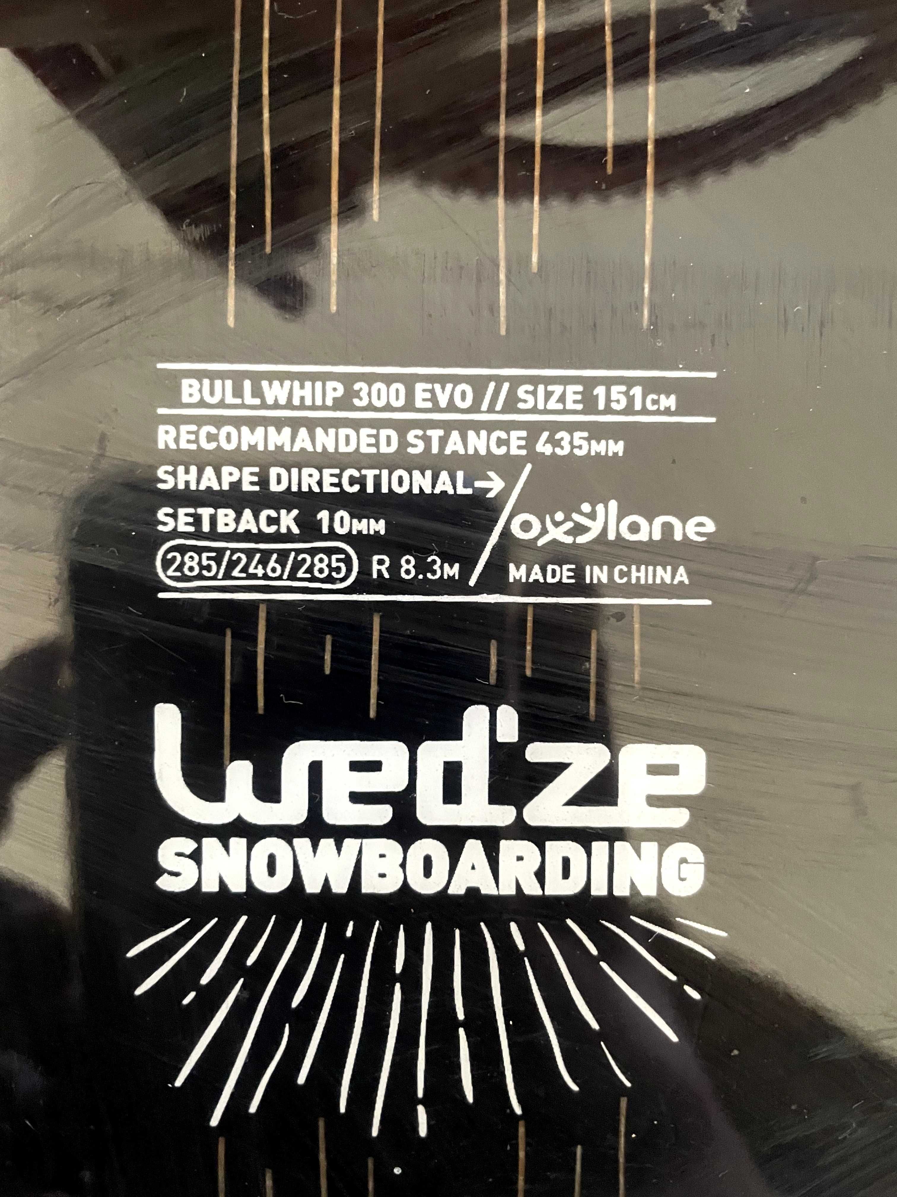 Placa Snowboard Wedze Bullwhip EVO 300 // 151 CM + Legături Ftwo Sonic