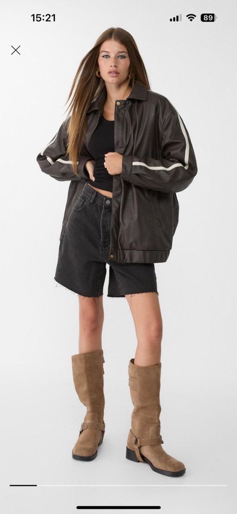 Куртка (бомбер) STRADIVARIUS, М, оверсайз.