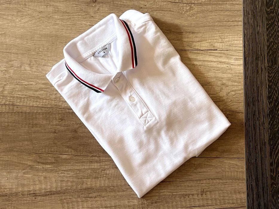 Бяла мъжка тениска Calliope с яка