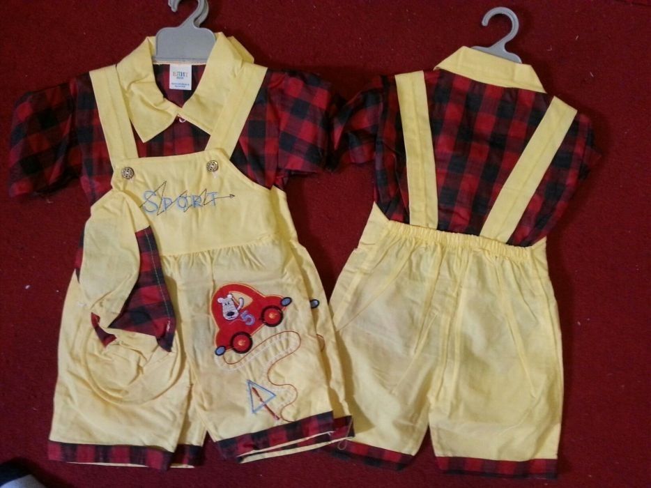 Costume salopete noi 3 piese camasa sapca si salopeta