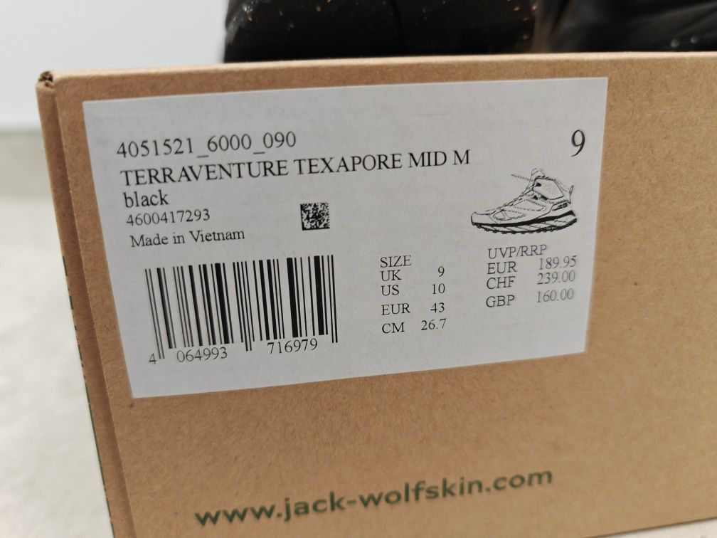 Ghete Jack Wolfskin  Terraventure Texapore Mid M 43 (noi)