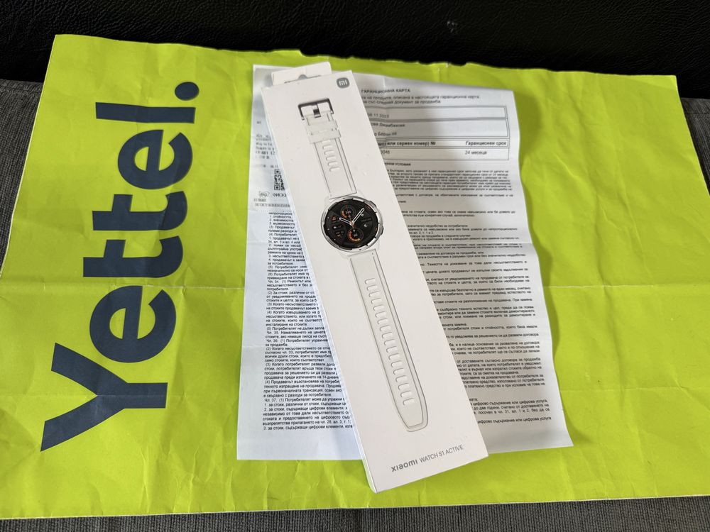 КАТО НОВ Xiaomi Watch S1 Active Yettel Гаранция 2025 г. White