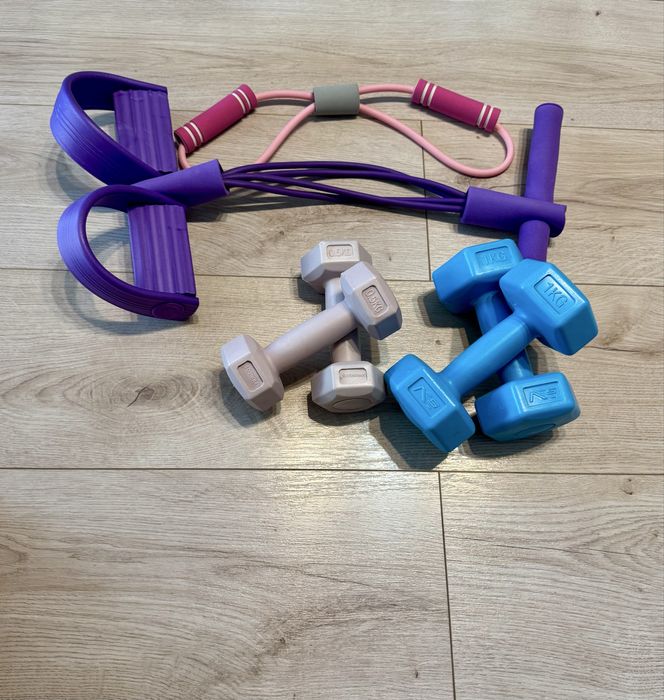 Set fitness copii, gantere, corzi elastice