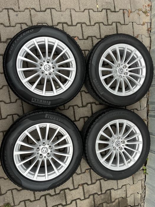 Jante 5x112mm, anvelope iarna 235/55 R18, VW Audi Seat Skoda Mercedes