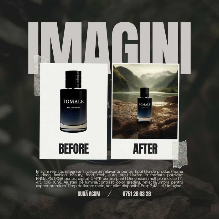 Creare imagini profesionale pentru produse | 2,48 Lei/imagine