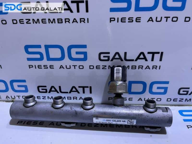 Rampa Presiune Injectoare Stanga cu Senzor Regulator Audi A6 C6 2.7 TDI V6 BPP BSG 2005 - 2011 Cod 059130089AA 059130758E [D0366]