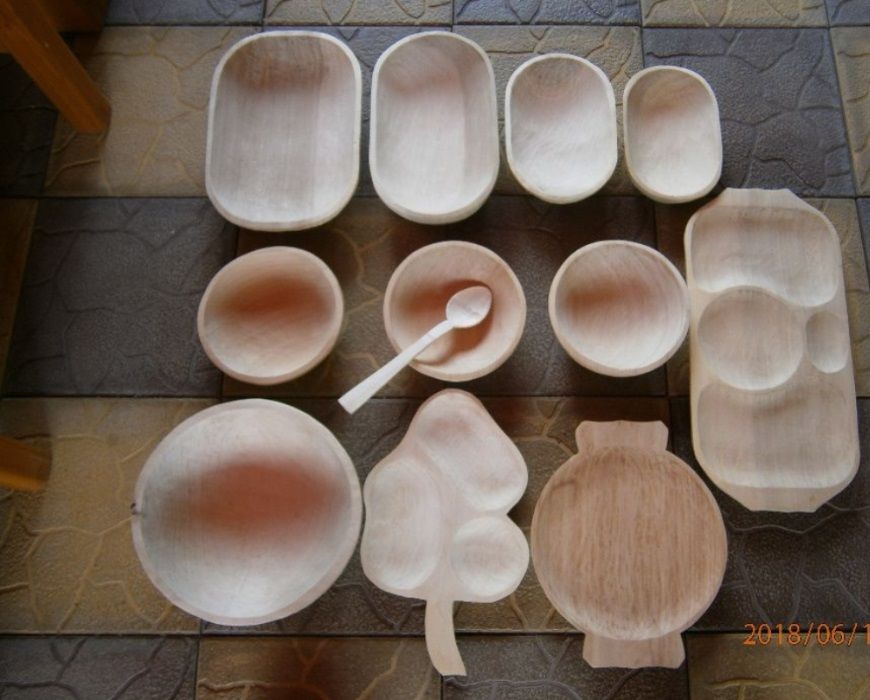 Bol farfurie lemn tacamuri