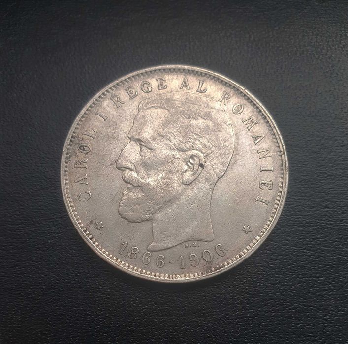 Moneda 5 lei 1906, argint, detalii bune, de colectie