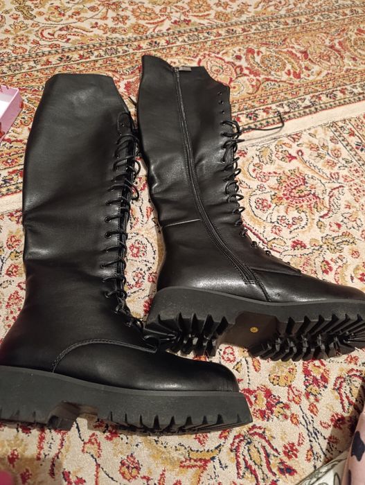 Зимние сапоги  кожаные