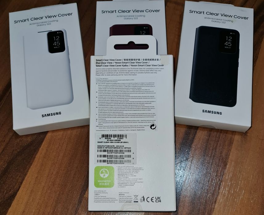 Husa flip activa originala Samsung Smart Clear View Cover S22 5G S901