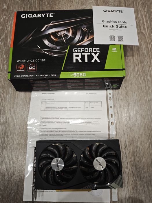Видеокарта GIGABYTE GeForce RTX 360 (на гарантии)