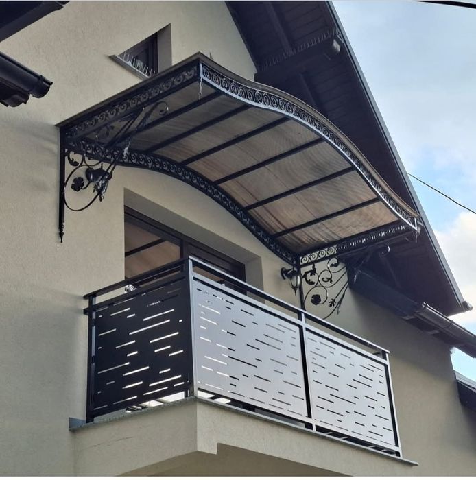 vând balustrad balcon porti gard copertine grilaje  din fier cu lemn