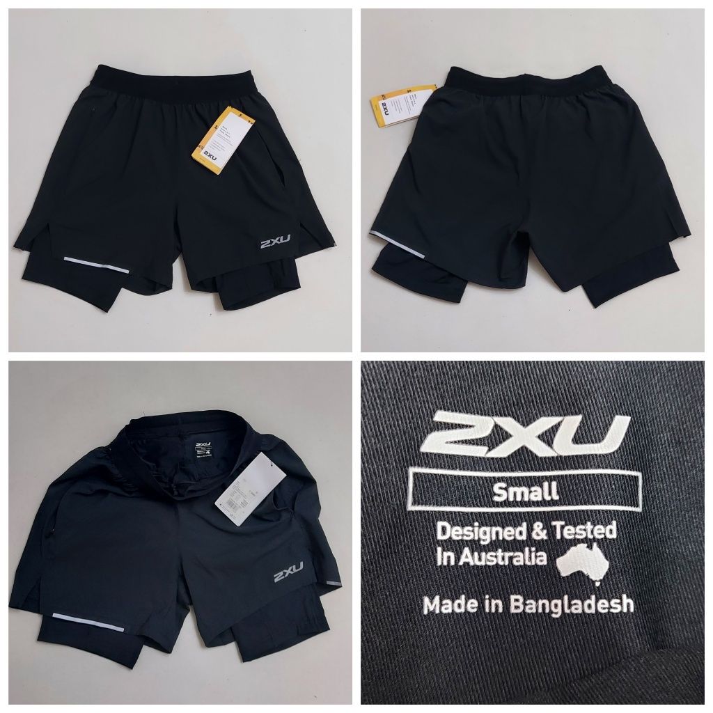 Pantaloni scurți Noi, compresie 2XU Aero 2-In-1 5" - negru/argintiu