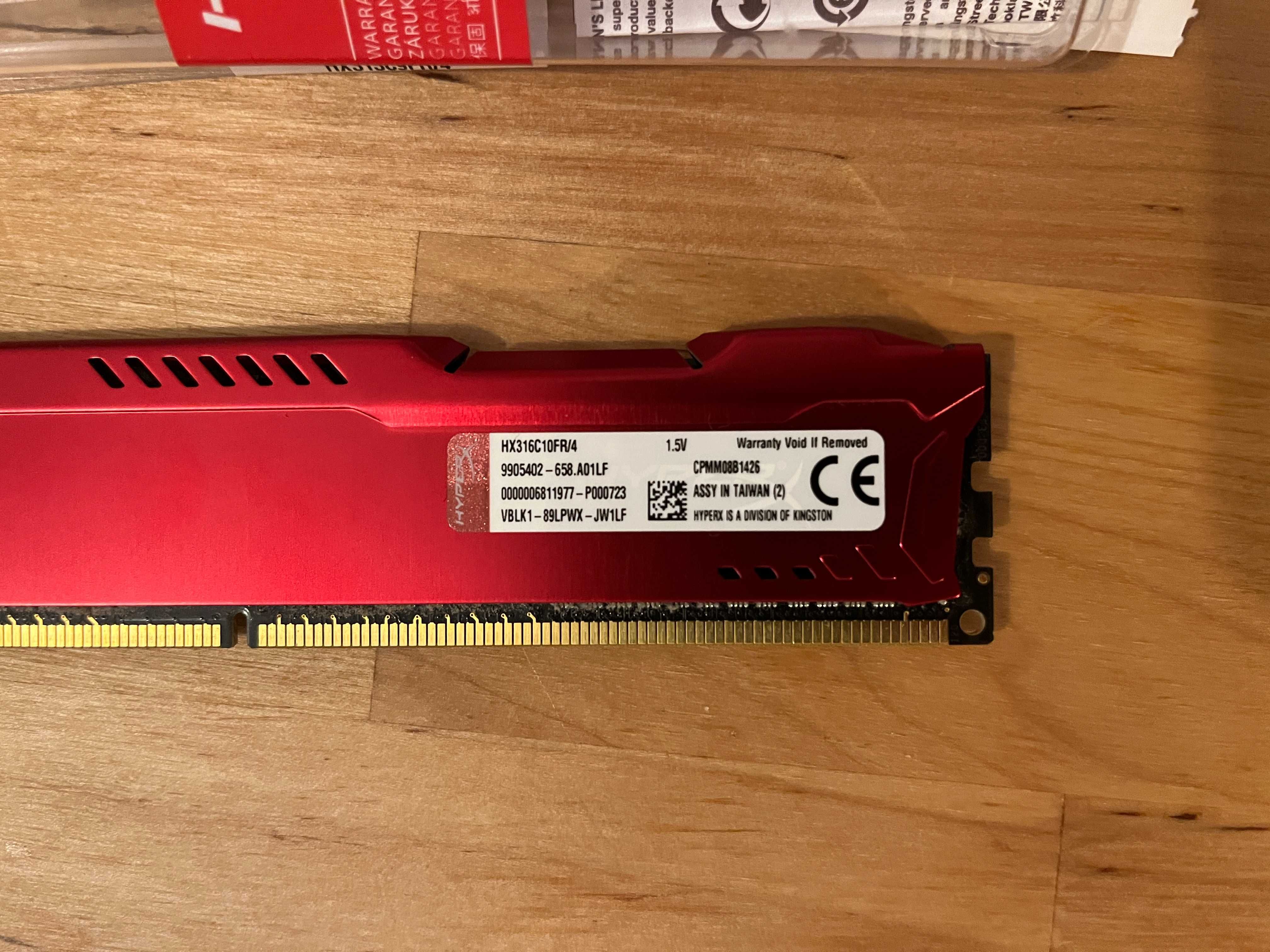 Memorie desktop Kingston Hyper X Fury Red 4 GB DDR3 1333 Mhz CL9