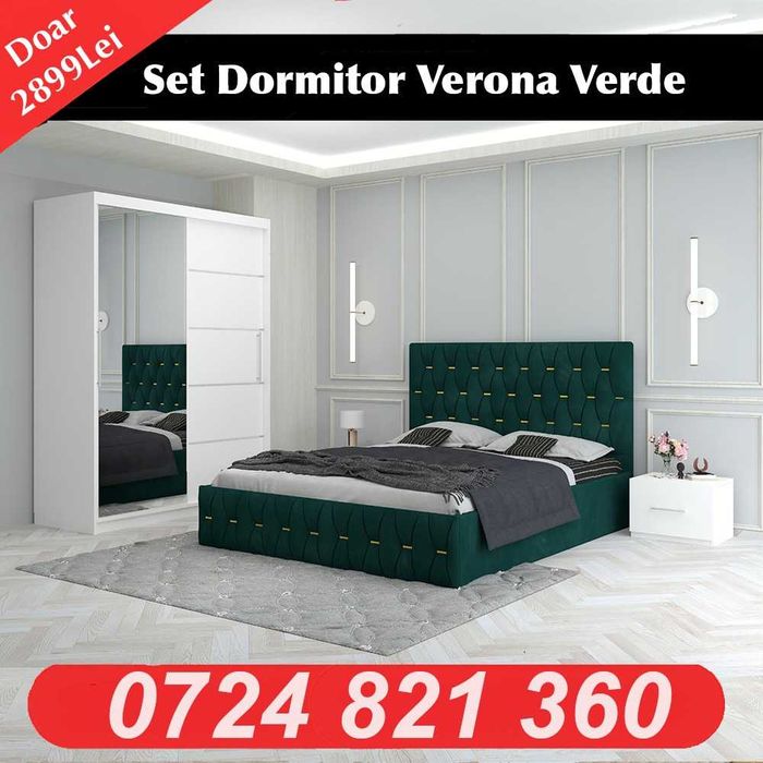 Mobila dormitor,pat ,noptiere,dulap,dressing-BLACK FRIDAY