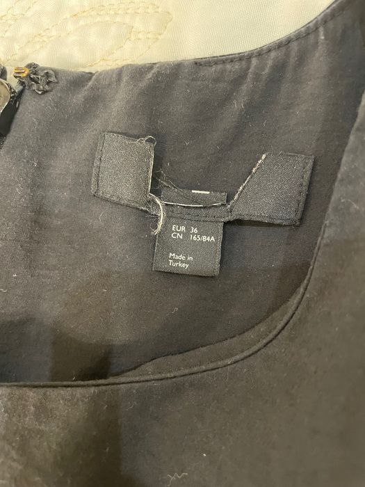 Удобна памучна черна  рокля