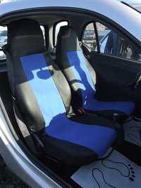 Калъфи за предни седалки Smart Fortwo, текстил - син цвят