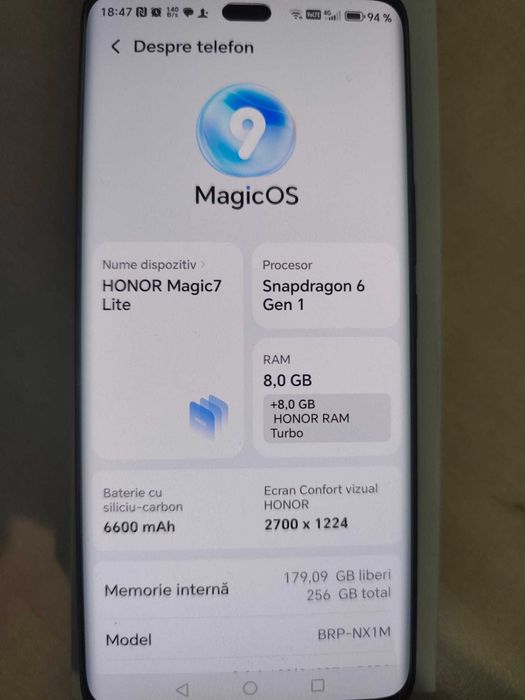 HONOR Magic7 Lite, Dual SIM, 8GB RAM, 256GB, Titanium Black