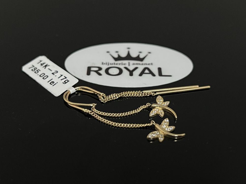 Bijuteria Royal CB : Cercei lungi aur 14k 2,17 grame