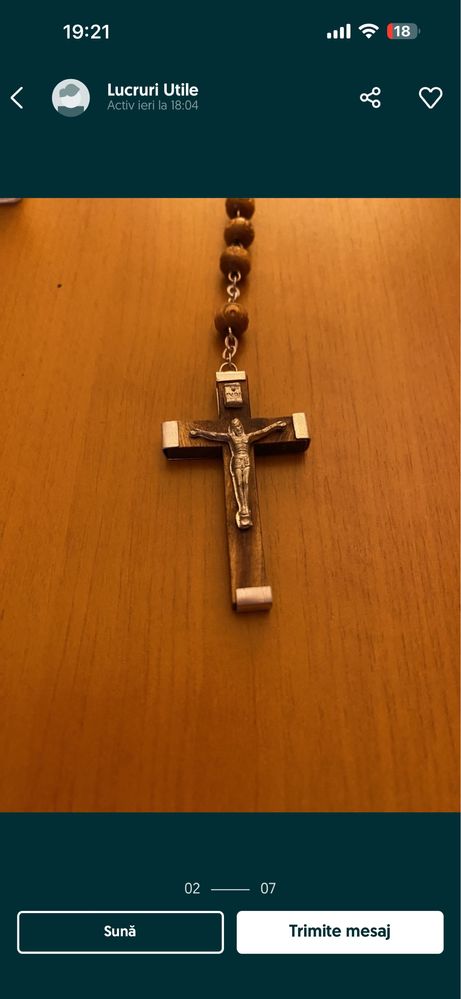 Colier original din Egipt piatra neagra onix si rozar Vatican