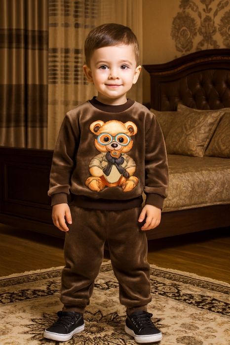 Bolalar pijamasi, issiq va yumshoq "QUVNOQ AYIQCHA"