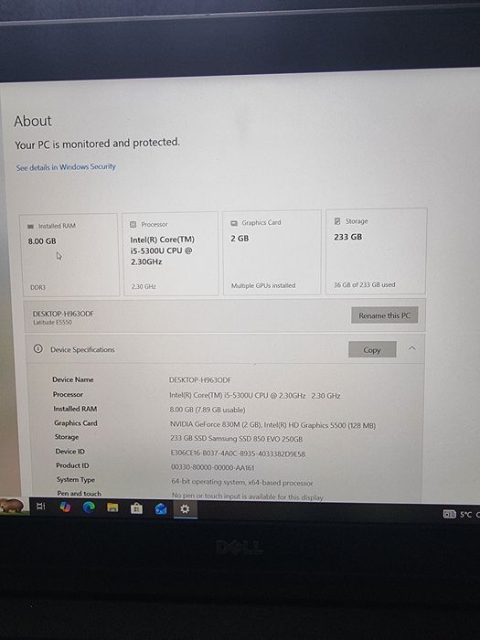 Dell Latitude 5580-i5 7th si Latitude E 5550