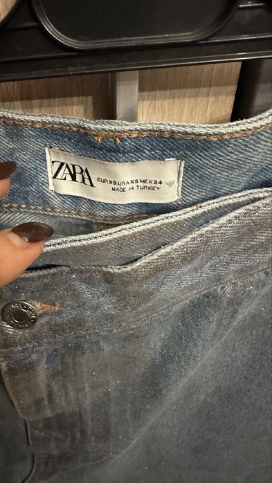 Уникална сребриста дънкова пола Zara