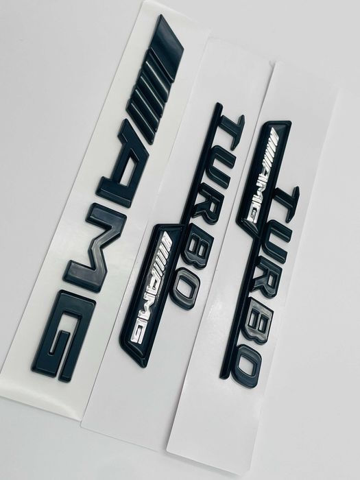 Set Embleme Compatibile Mercedes turbo AMG negru