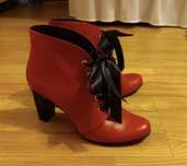 Botine piele rosii