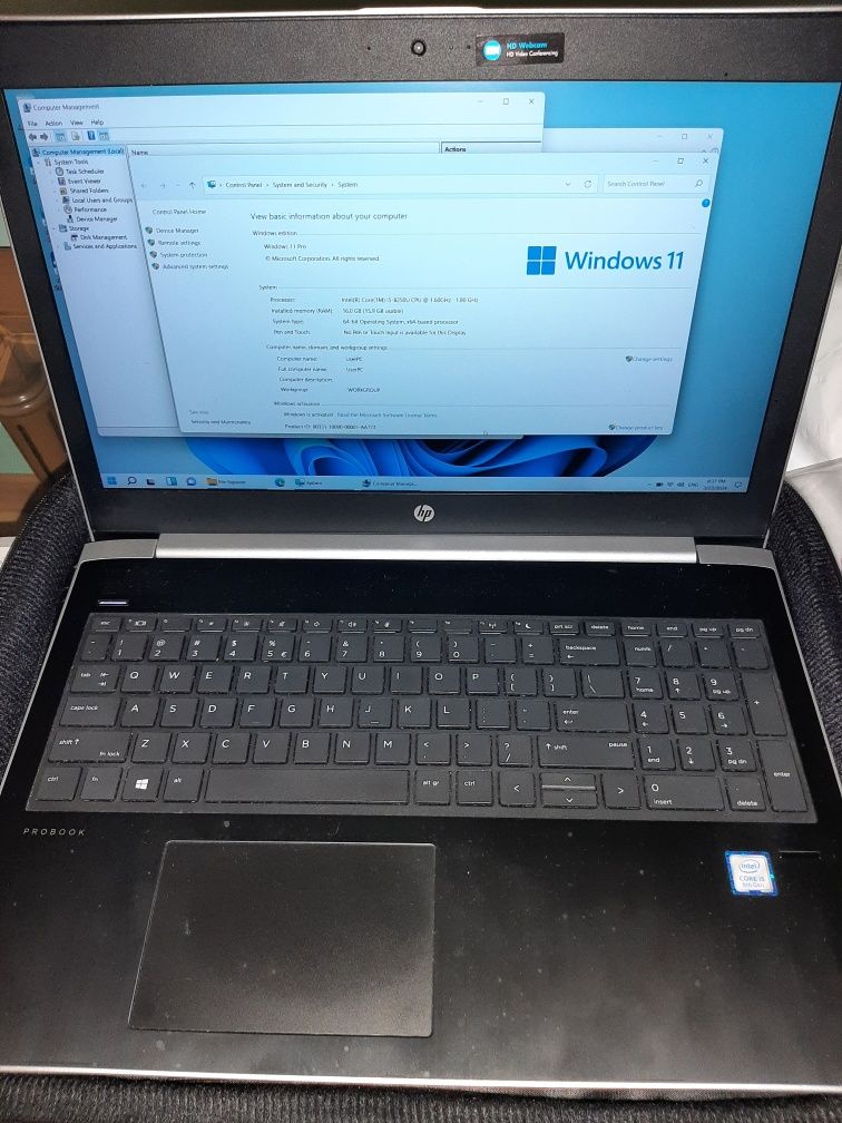 HP ProBook450 G5, IntelCore i5-8250U cu 16GB RAM si HDD1TB Windows11