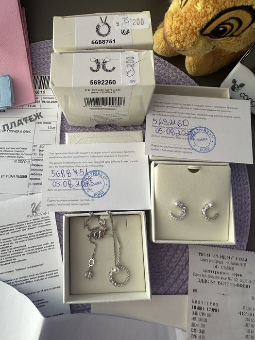 Колие с обеци Swarovski
