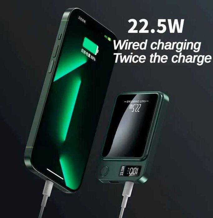 Baterie externa wireless 10.000 mAh, Încărcare Rapidă 22.5W