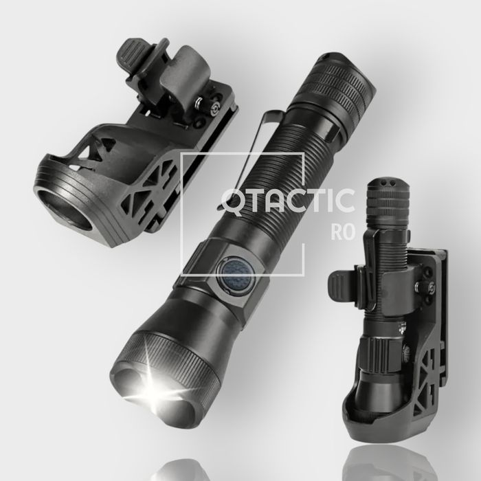 Port / toc tactic pentru lanterna, rotire 360°, blocare rapidă