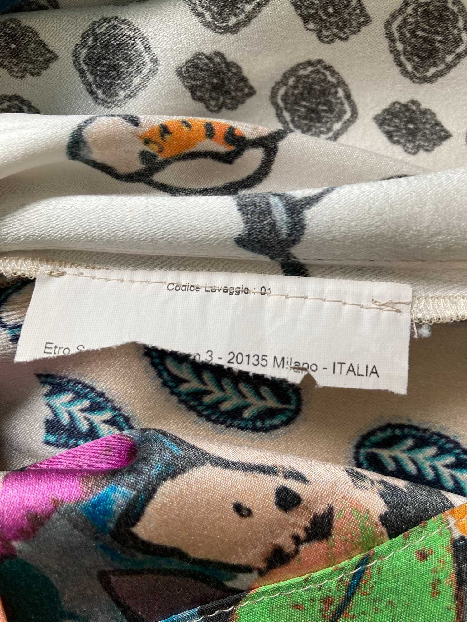 ETRO Milano женска копринена блуза фланела коприна размер IT40 / S