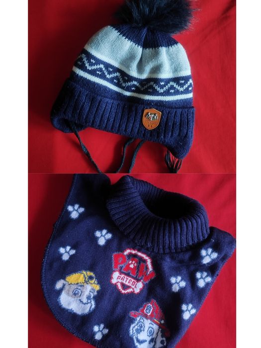 Теплые шапка и манишка на зиму