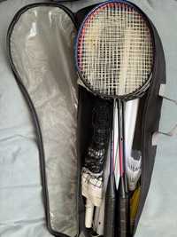 Set badminton cu fileu, 4 palete si fluturasi