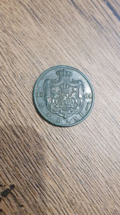 Moneda 5 bani 1884.