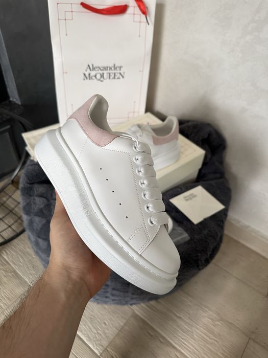 Alexander McQueen Oversized White Light Pink Snakeskin