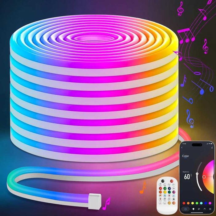 10M RGB LED неонови въжени светлини за открито IP65 Bluetooth