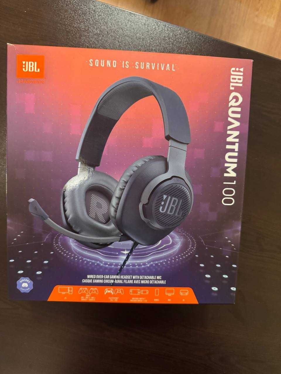 Слушалки Gaming JBL Quantum 100 с микрофон