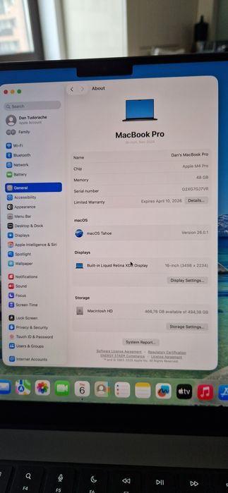 Apple MacBook Pro M4 / 16 inch / 48 GB / 512 GB / Nefolosit / Garantie