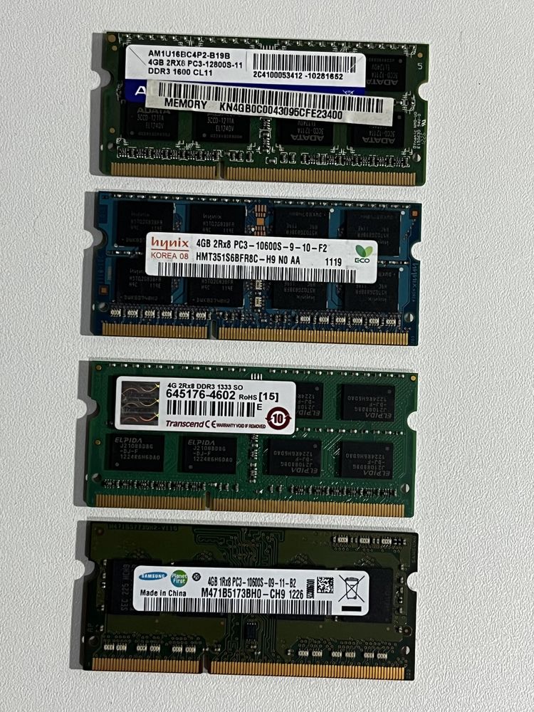 Продам модуль памяти DDR3/4Gb и SODIMM DDR3/4Gb