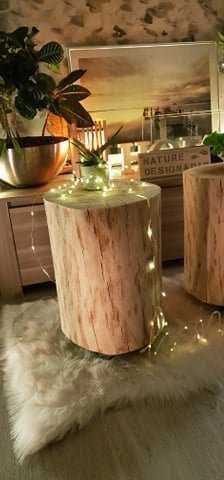 Tabureti / noptiere din lemn masiv "Wood trunk"